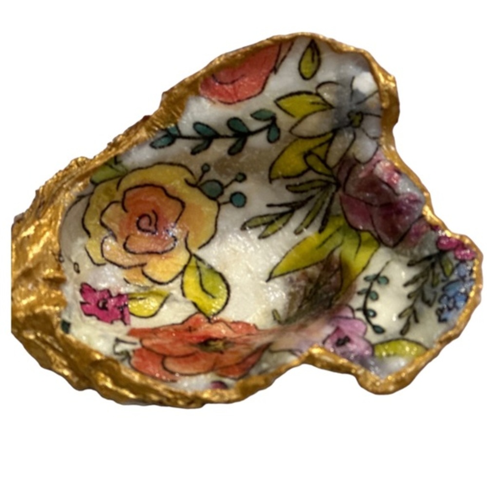 Victorian Coastal North Carolina Oyster Shell Handmade Ring Trinket Holder
